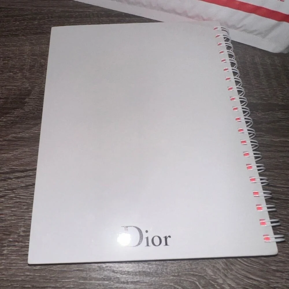 Dior Beauty Limited Edition Spiral Notebook Pink Orange‎ Red Colored Pages VIP